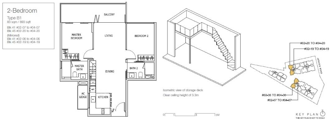 Mon Jervois 1 Bedroom Floor Plan 2