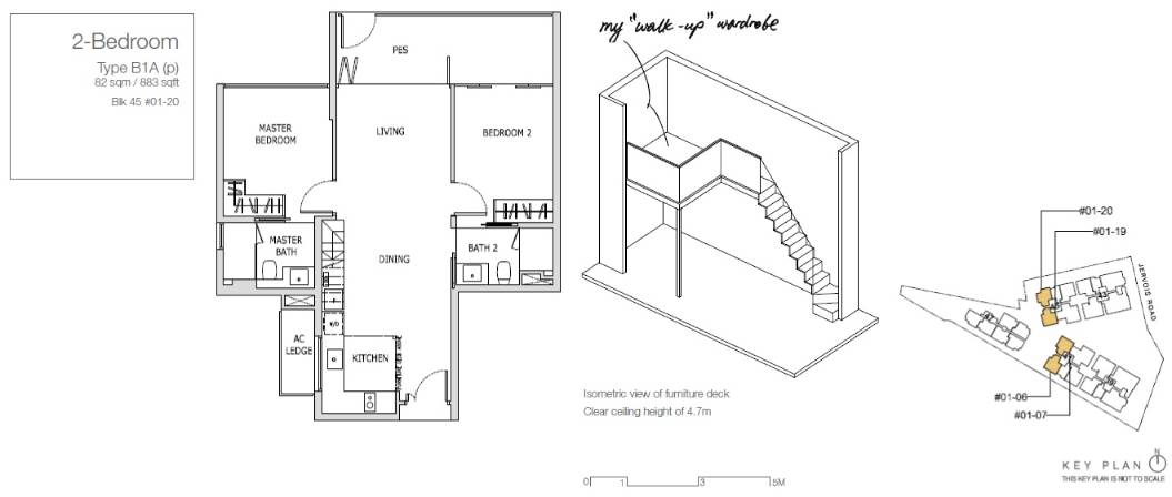 Mon Jervois 1 Bedroom Floor Plan 3